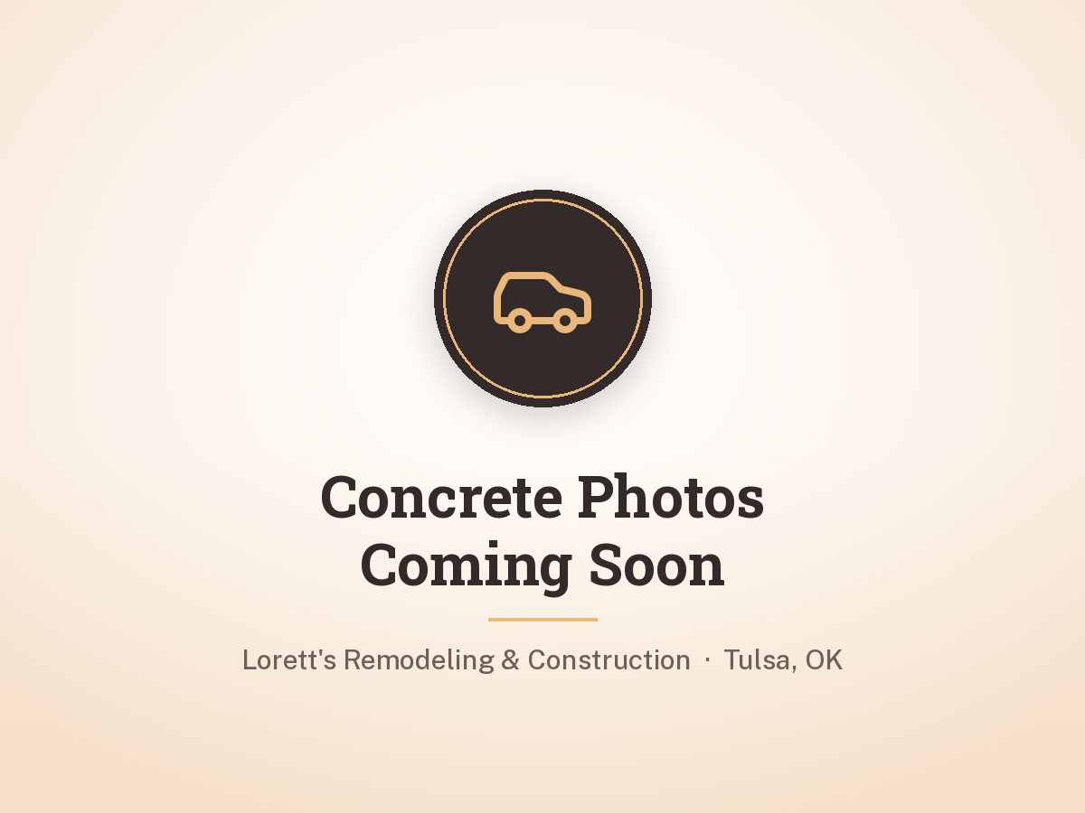 Broom-finish concrete driveway by Lorett's Remodeling and Construction in Tulsa, OK