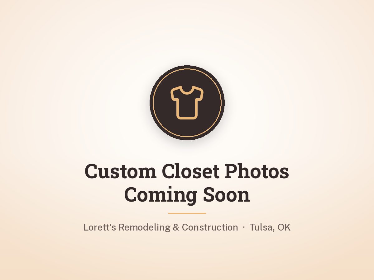 Primary walk-in closet with center island by Lorett's Remodeling and Construction in Tulsa, OK