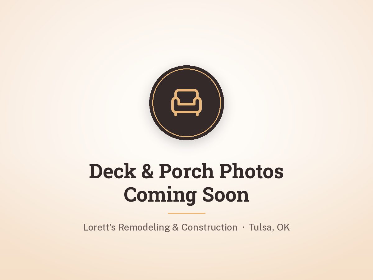 Covered back porch by Lorett's Remodeling and Construction in Tulsa, OK