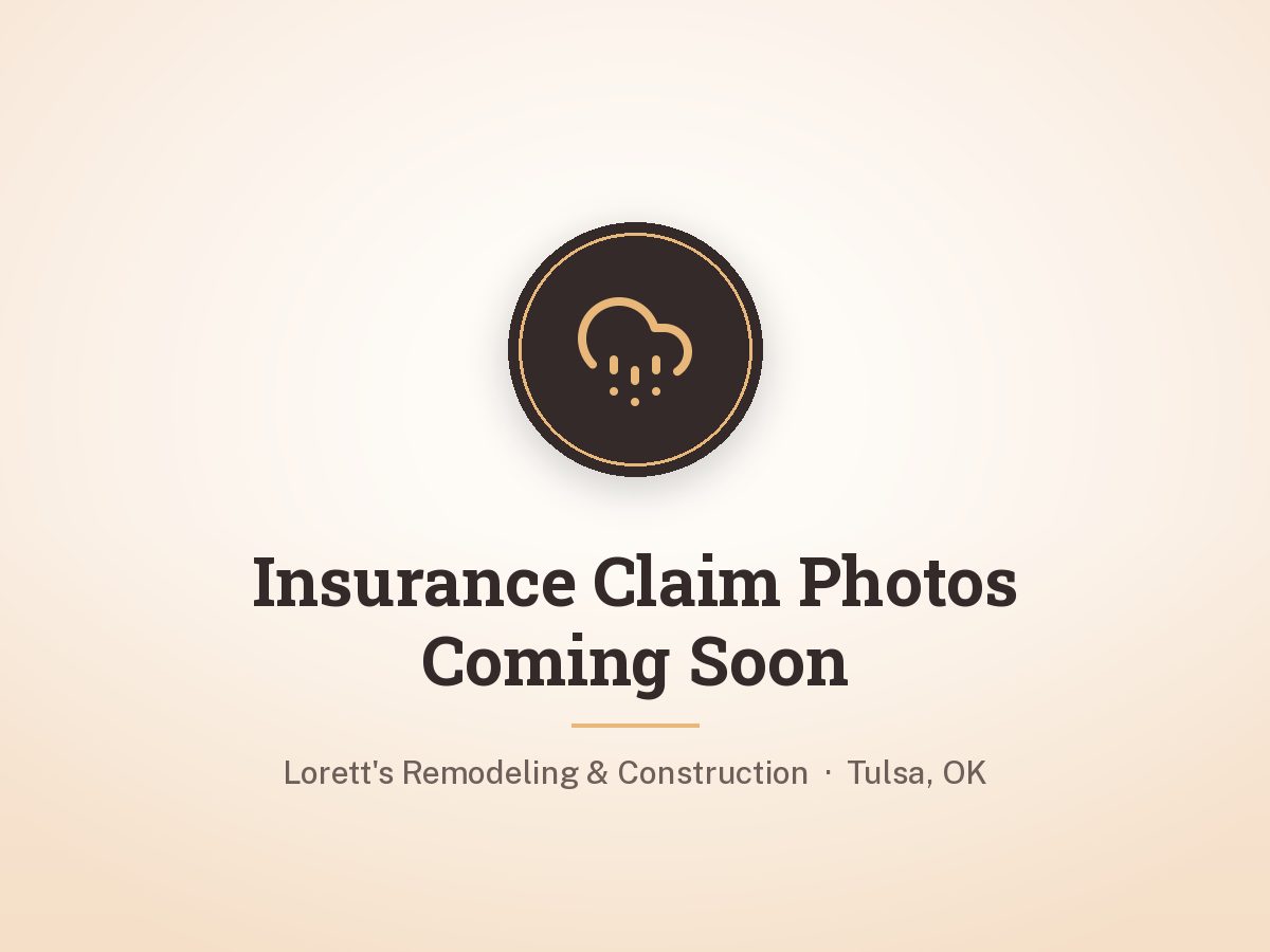 Hail-damaged roof inspection by Lorett's Remodeling and Construction in Tulsa, OK